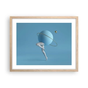 Affiche dans un chêne clair - Poster - Et les planètes deviennent folles - 50x40 cm
