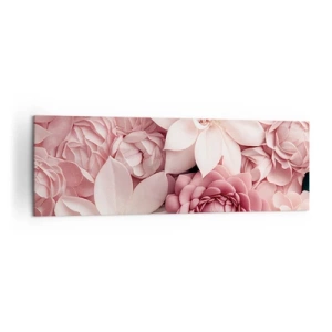 Impression sur toile - Image sur toile - Des fleurs aux tons roses et blancs dans une approche artistique - 160x50cm - Dans les pétales roses - Décoration murale moderne pour le salon et la chambre ARTTOR