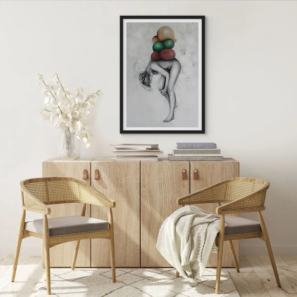 Affiche dans un cadre noir - Poster - Le fardeau de la vie - 50x70cm - Le fardeau de la vie - Décoration murale moderne pour le salon et la chambre ARTTOR