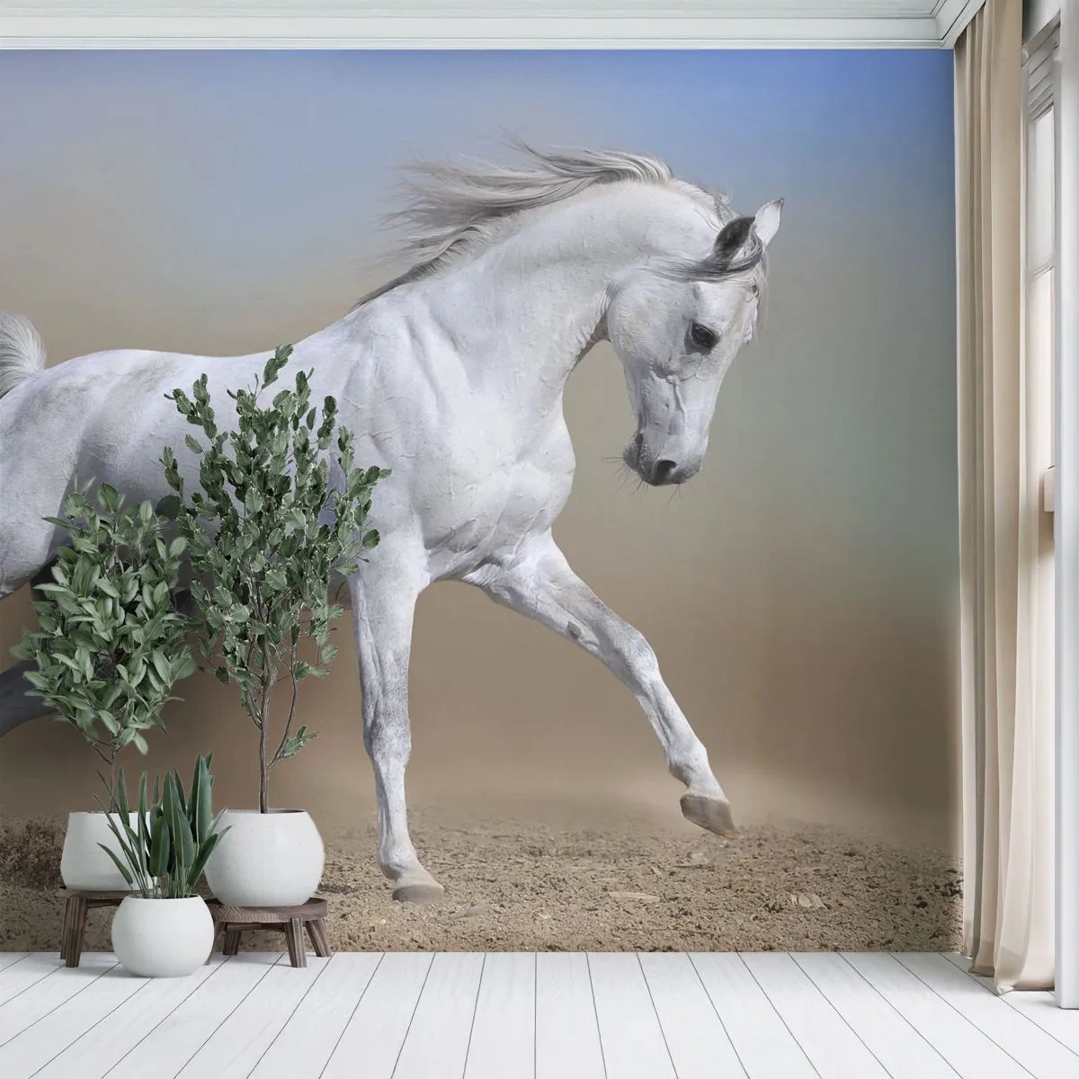 Papier Peint Autocollant Deluxe Sticker - Le plus beau conte de fées arabe - Cheval, Animaux, Galop - 250x175 cm