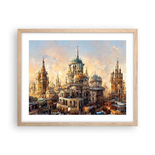 Affiche dans un chêne clair - Poster - Ville des villes - 50x40 cm