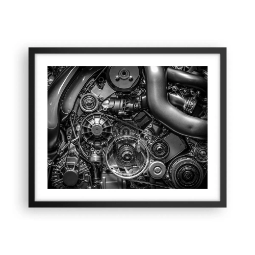 Affiche dans un cadre noir - Poster - Poésie mécanique - 50x40 cm