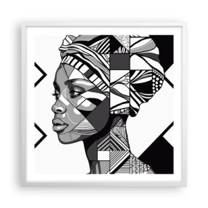 Affiche dans un cadre blanc - Poster - Portrait ethnique - 60x60 cm
