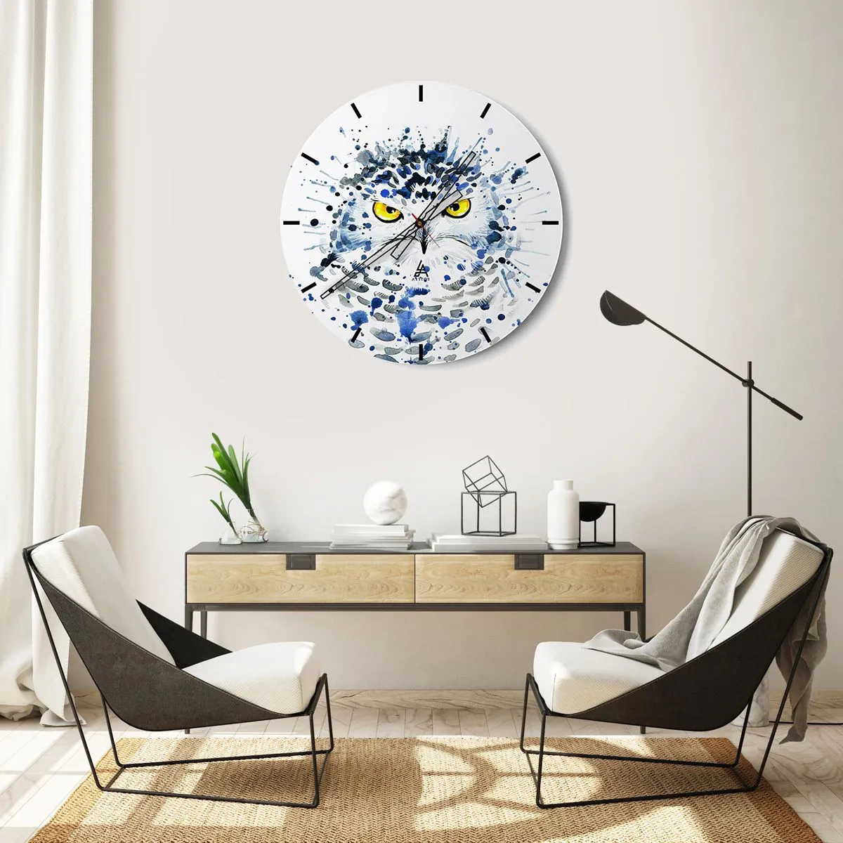 Horloge murale - Pendule murale - Droit dans les yeux - 30x30 cm