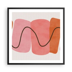 Affiche dans un cadre noir - Poster - mouvement doux des formes - 60x60 cm