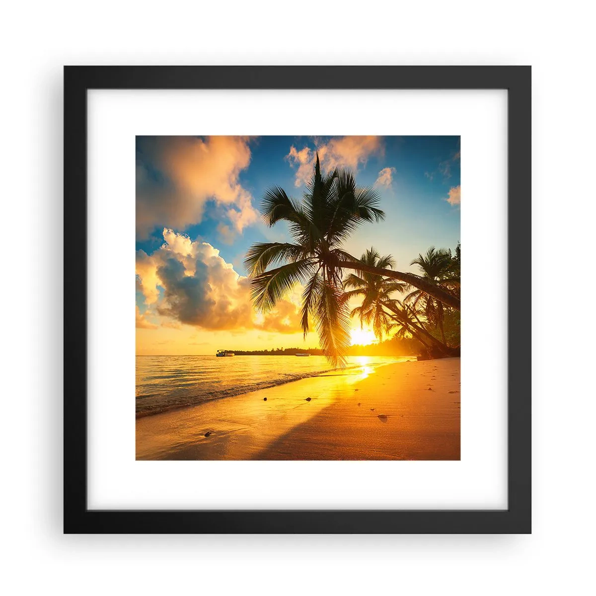 Affiche dans un cadre noir - Poster - Rêve caribéen - 30x30 cm