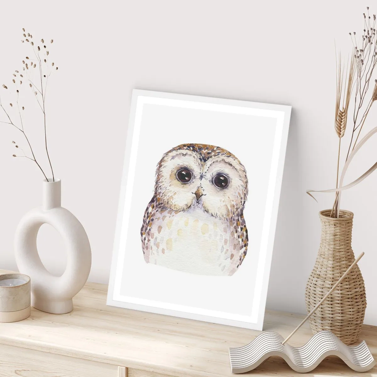 Affiche dans un cadre blanc - Poster - Regarde-moi dans les yeux - 70x100 cm