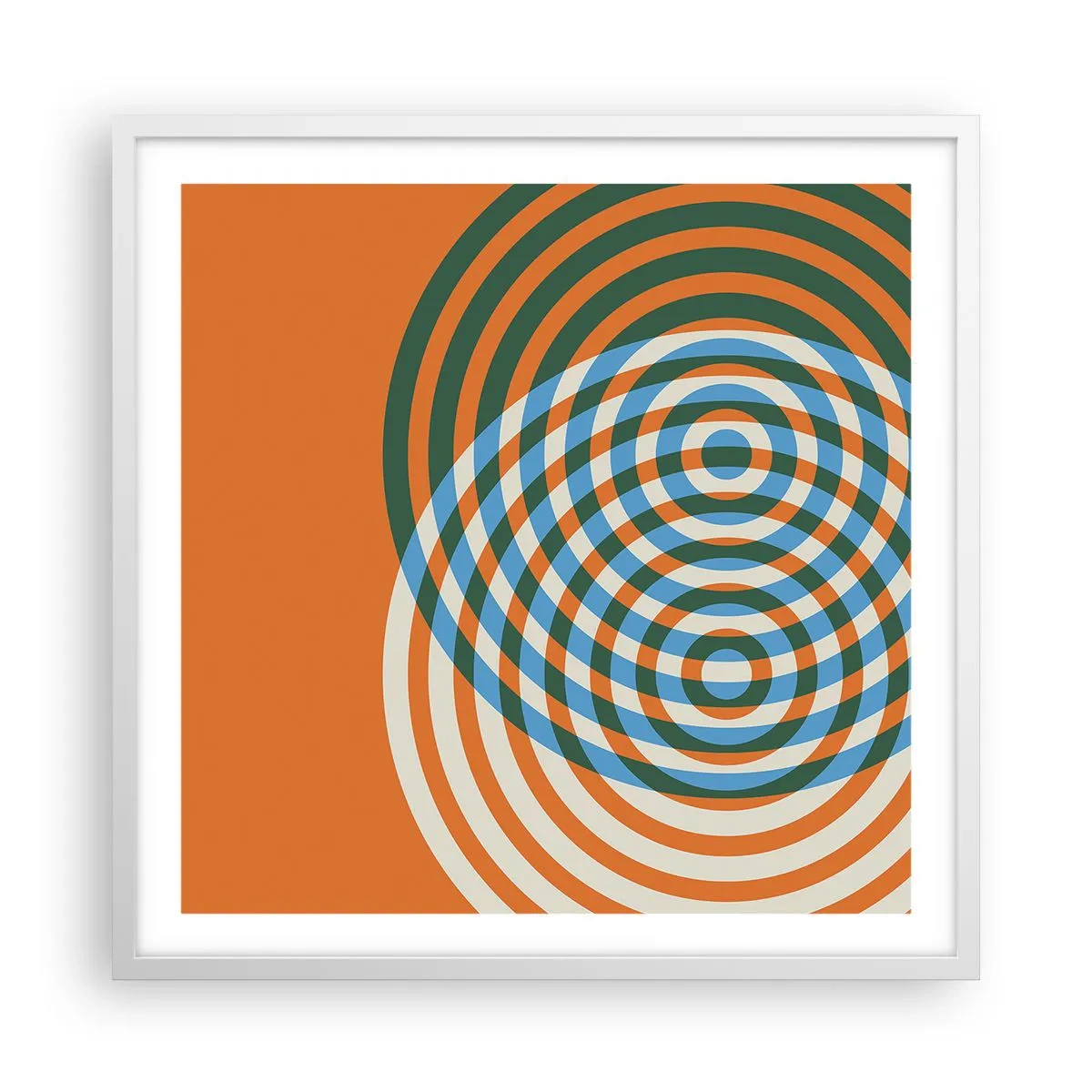 Affiche dans un cadre blanc - Poster - Variation circulaire abstraite - 60x60 cm