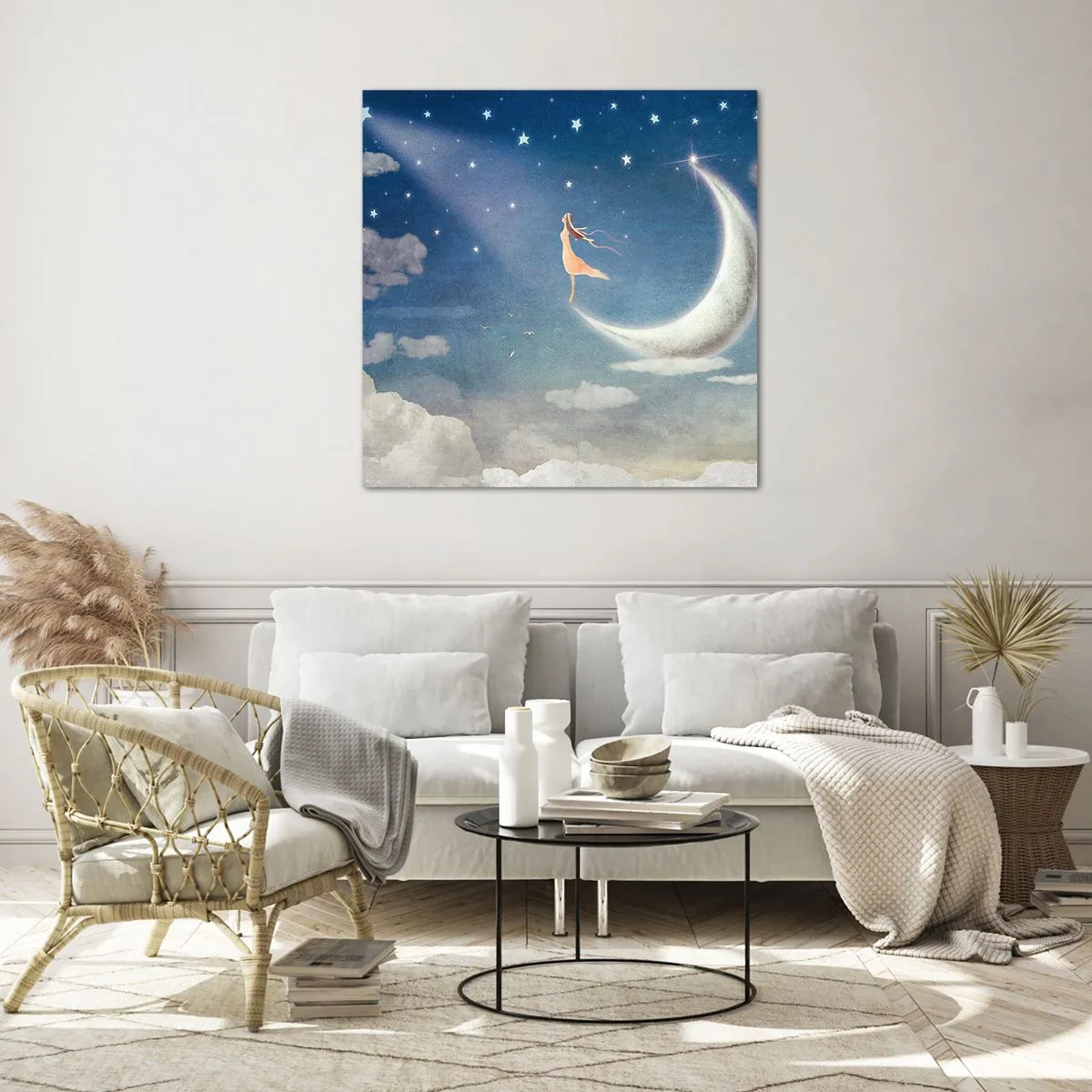 Impression sur verre - Image sur verre - Valise bleue - 60x60 cm