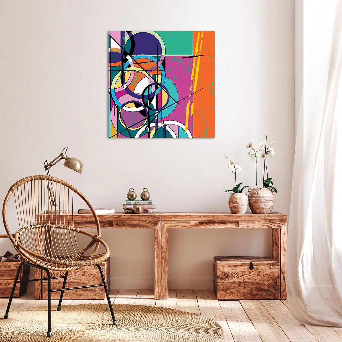 Impression sur toile - Image sur toile - Roues sur roues - 40x40 cm