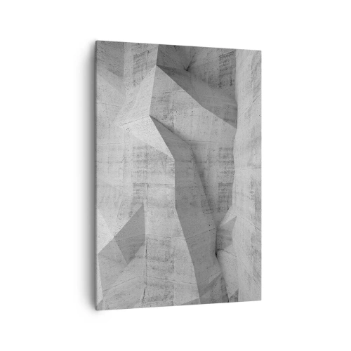 Impression sur toile - Image sur toile - Formes géométriques en béton en gris - 70x100cm - Un vrai challenge - Décoration murale moderne pour le salon et la chambre ARTTOR