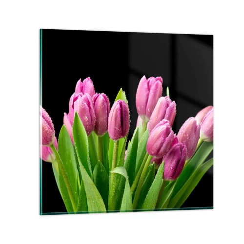 Impression sur verre - Image sur verre - Joie printanière des lilas - 70x70 cm