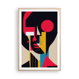 Affiche dans un chêne clair - Poster - Son monde intérieur - 61x91 cm