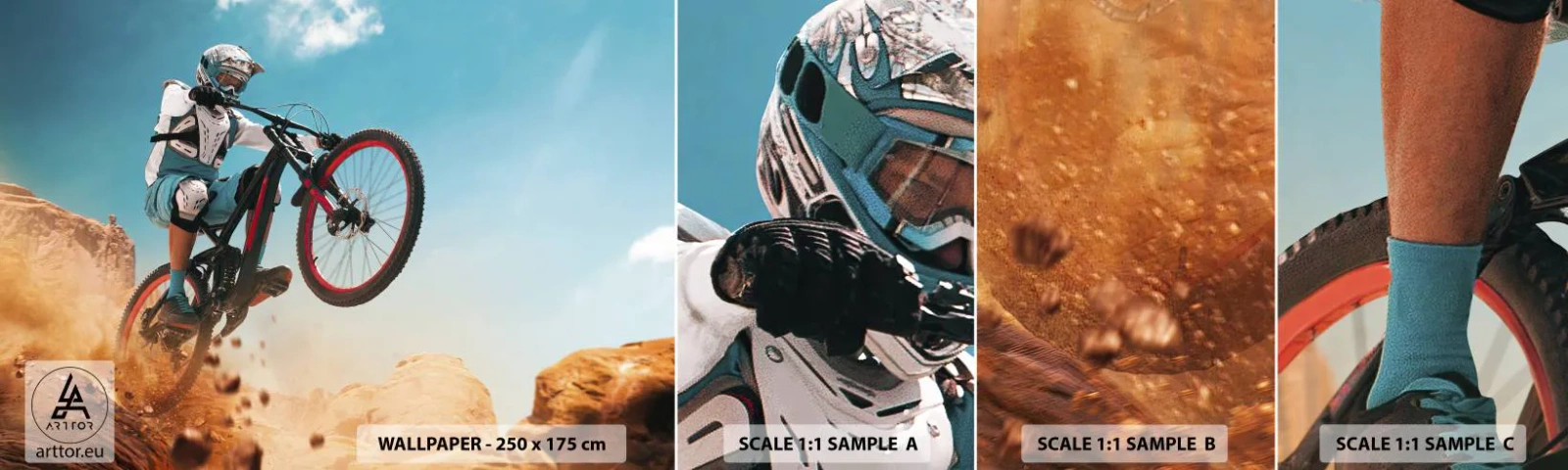 Échantillon De Papier Peint Standard Eco - Démon de la folie du vélo - Vélo, Vitesse, Compétitions sportives - 100x30 cm