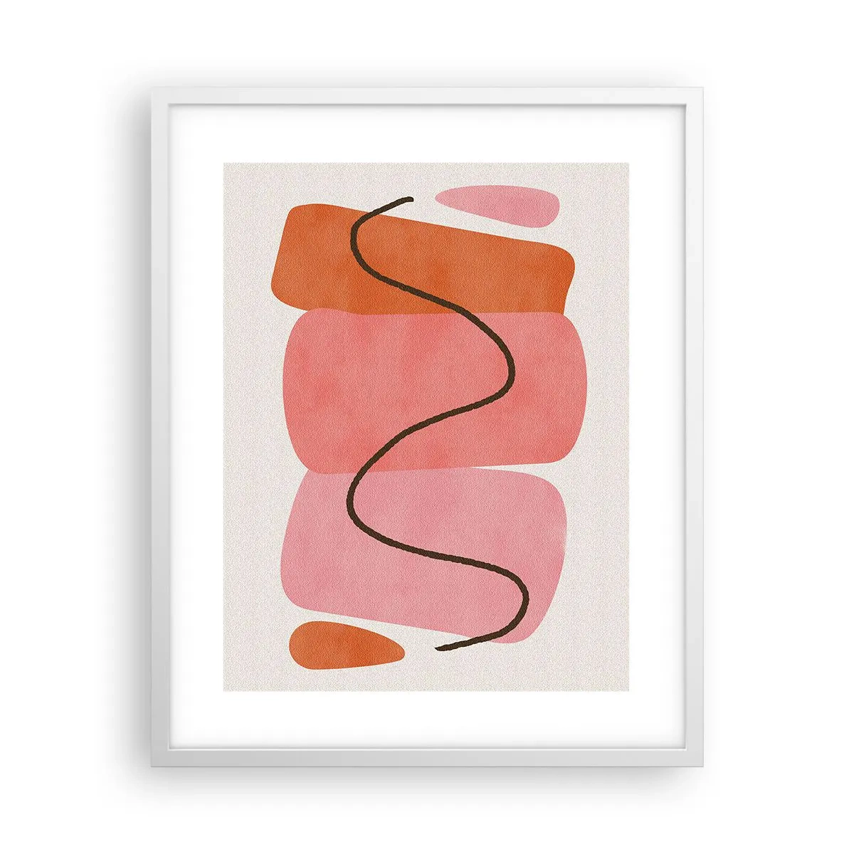 Affiche dans un cadre blanc - Poster - mouvement doux des formes - 40x50 cm