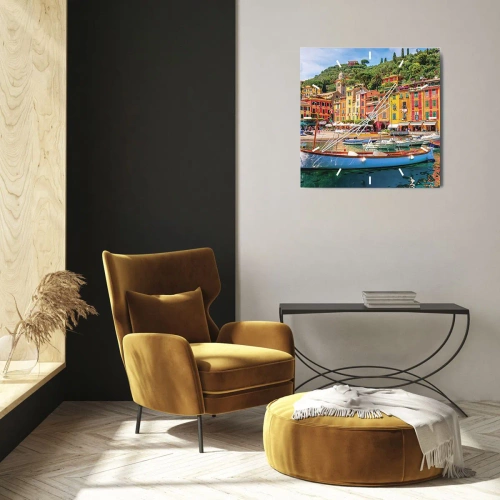 Horloge murale - Pendule murale - Matinée italienne - 30x30 cm