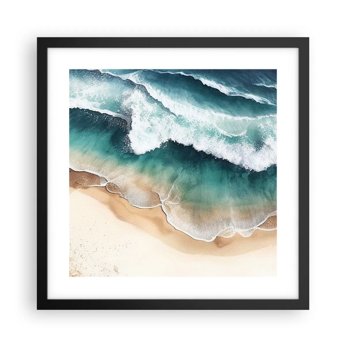 Affiche dans un cadre noir - Poster - La rencontre éternelle - 40x40 cm