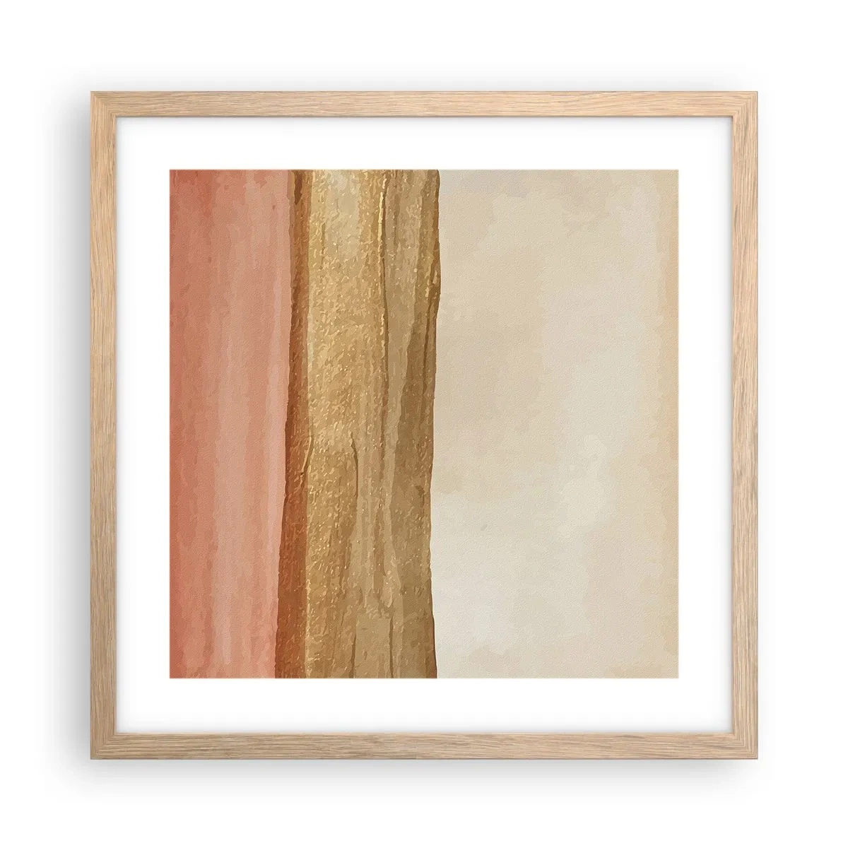 Affiche dans un chêne clair - Poster - Composition verticale - 40x40 cm