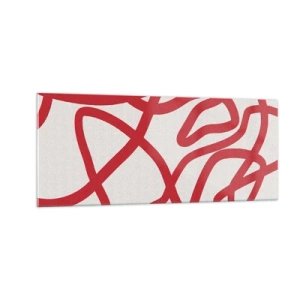 Impression sur verre - Image sur verre - Rouge sur blanc - 100x40 cm