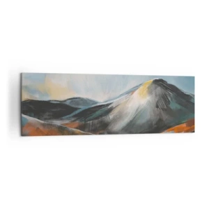 Impression sur toile - Image sur toile - Paysage de montagne abstrait aux tons chauds - 160x50cm - Brut et beau - Décoration murale moderne pour le salon et la chambre ARTTOR