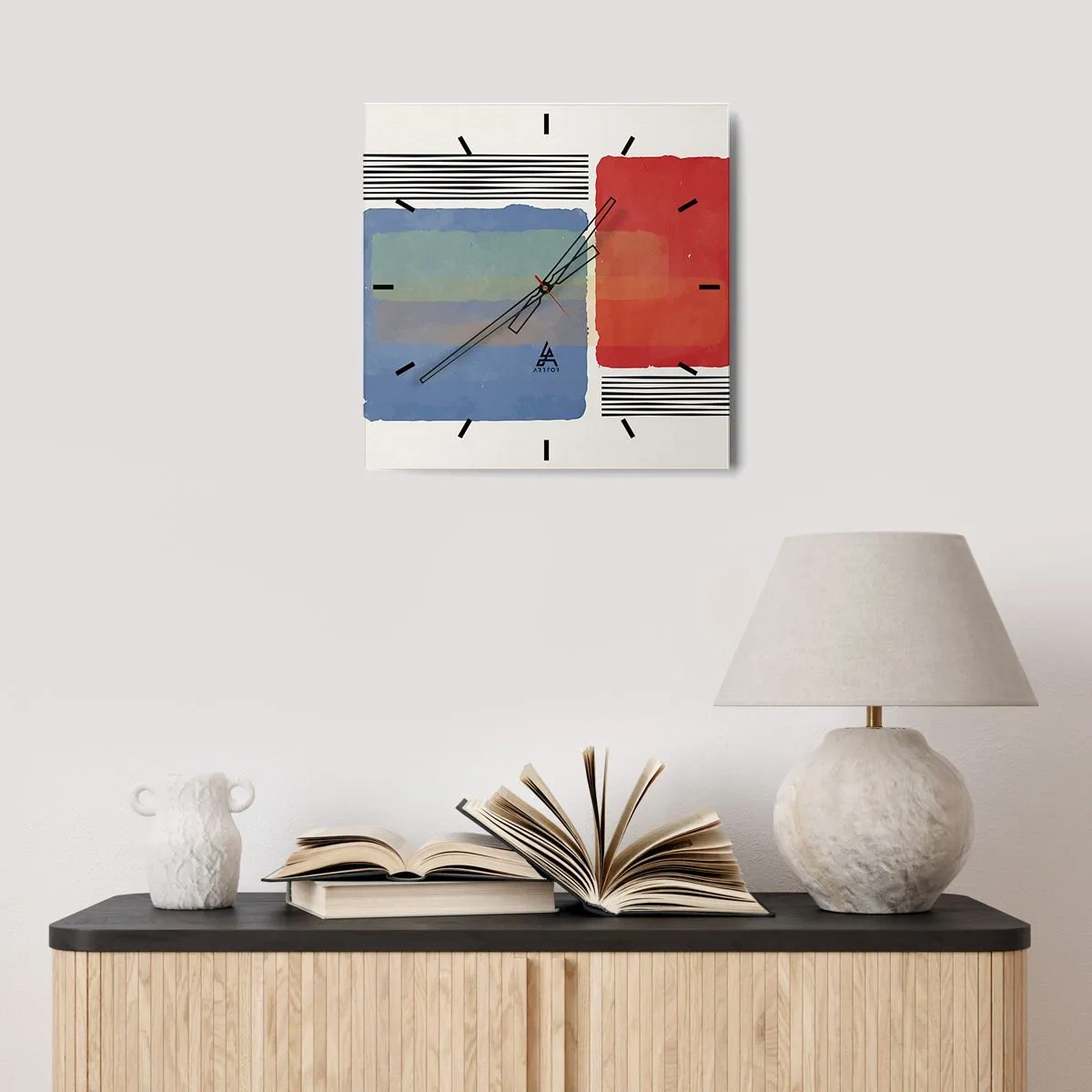 Horloge murale - Pendule murale - Esprit et lettre de la géométrie - 30x30 cm