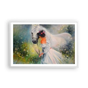 Affiche dans un cadre blanc - Poster - Comme dans un beau rêve - 91x61 cm