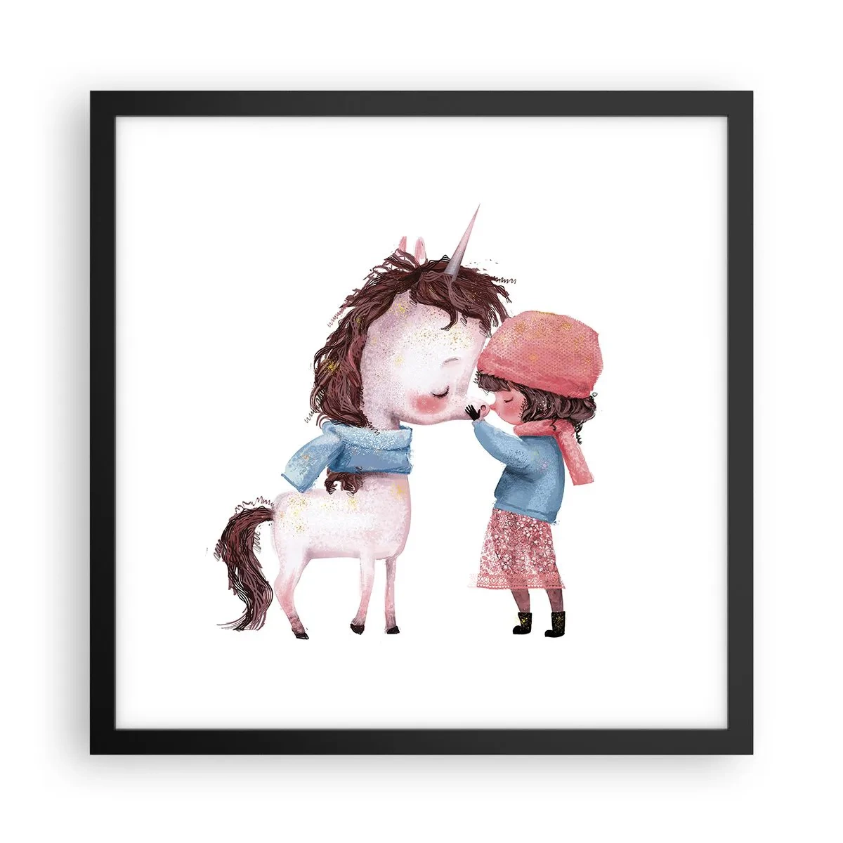 Affiche dans un cadre noir - Poster - Histoire d'hiver - 40x40 cm