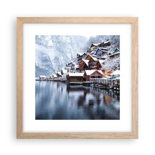 Affiche dans un chêne clair - Poster - En décoration hivernale - 30x30 cm