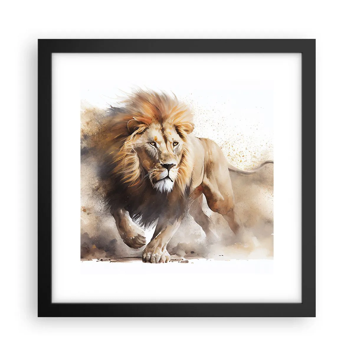 Affiche dans un cadre noir - Poster - Le roi bougea - 30x30 cm