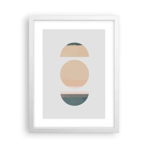 Affiche dans un cadre blanc - Poster - Cercles après cercles - 30x40 cm