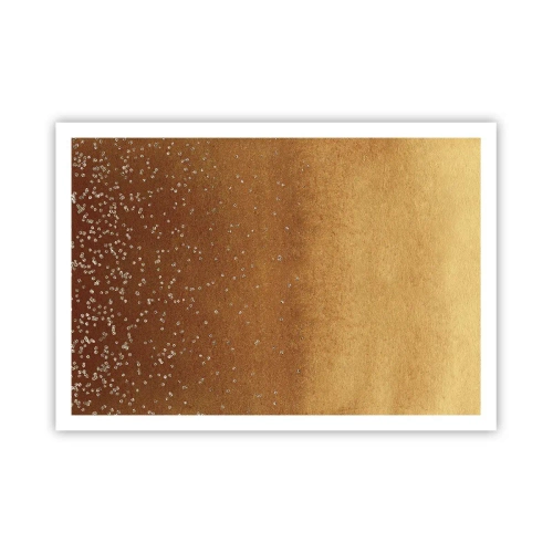 Affiche - Poster - Un dégradé doré avec des reflets et des embellissements subtils - 100x70cm - Origine du monde - Décoration murale moderne pour le salon et la chambre ARTTOR