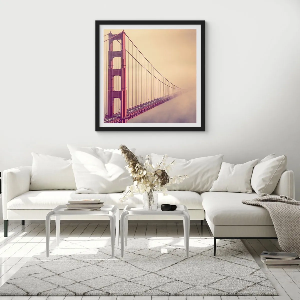 Affiche dans un cadre noir - Poster - Entre ciel et terre - 60x60 cm