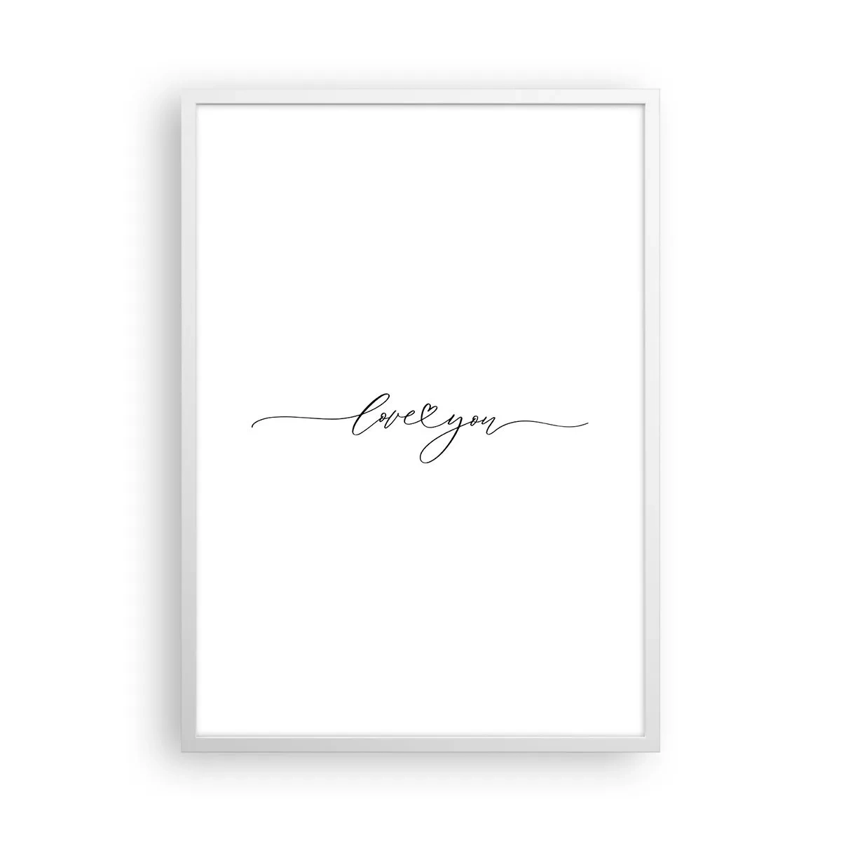 Affiche dans un cadre blanc - Poster - Noir sur blanc - 50x70 cm