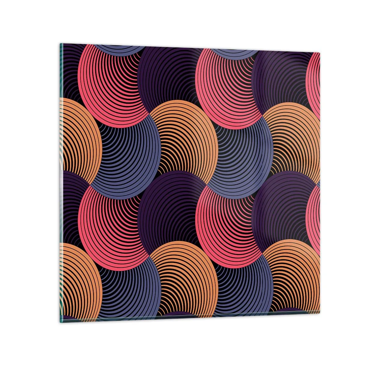 Impression sur verre - Image sur verre - Dans un rythme circulaire - 40x40 cm