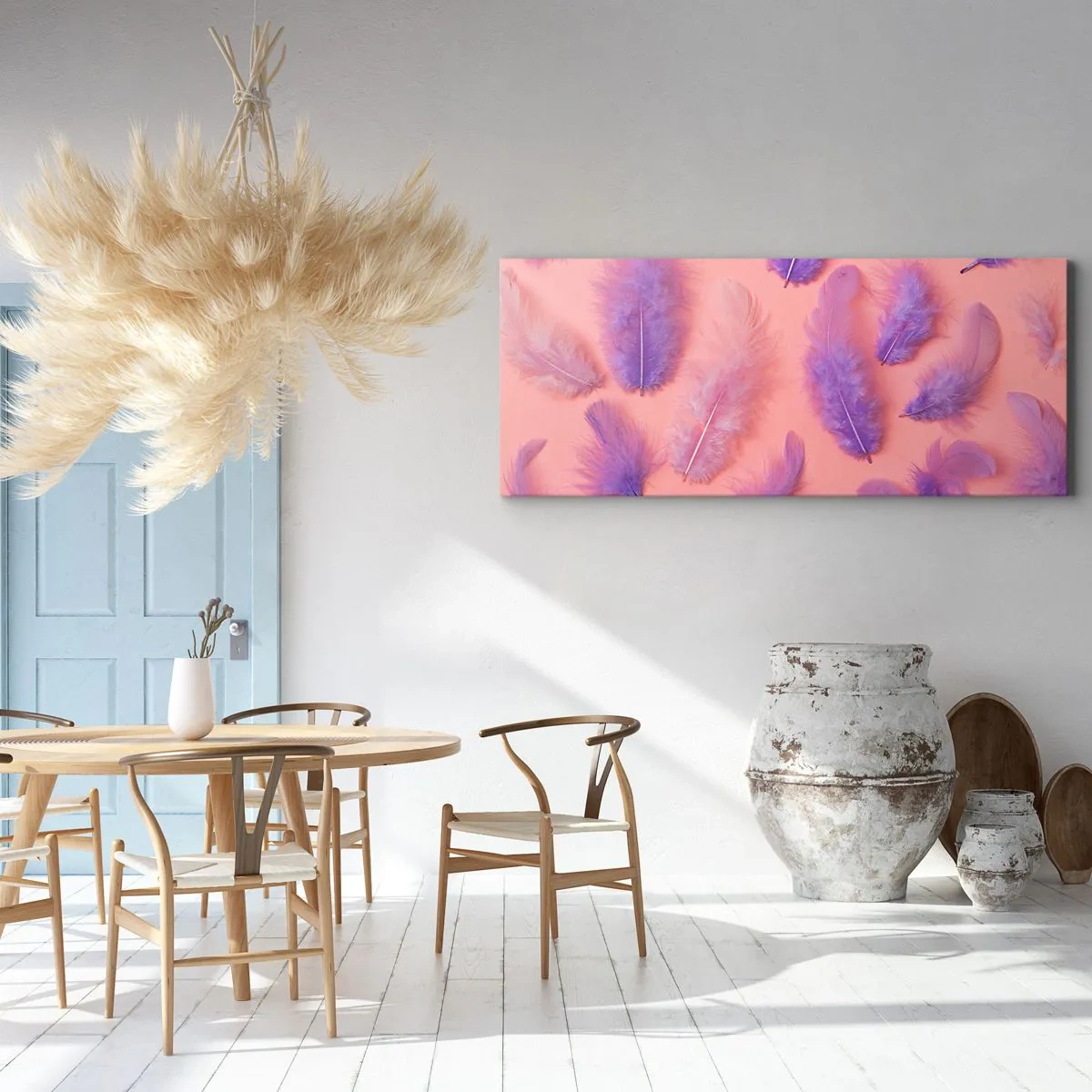 Impression sur toile - Image sur toile - Oiseau de désir lilas - 100x40 cm