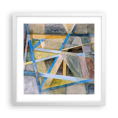 Affiche dans un cadre blanc - Poster - Tout droit ou en diagonale ? - 40x40 cm