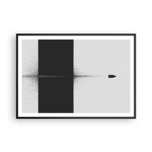 Affiche dans un cadre noir - Poster - Un projectile symbolique dans un style minimaliste et abstrait. - 100x70cm - Droit au but - Décoration murale moderne pour le salon et la chambre ARTTOR