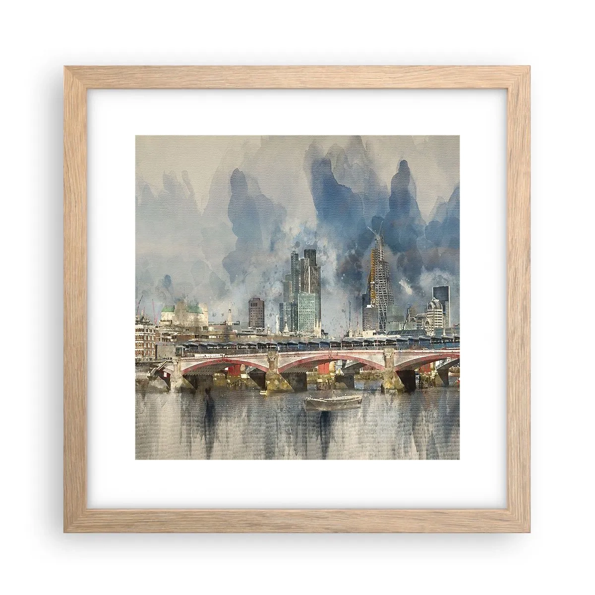 Affiche dans un chêne clair - Poster - Londres dans toute sa splendeur - 30x30 cm