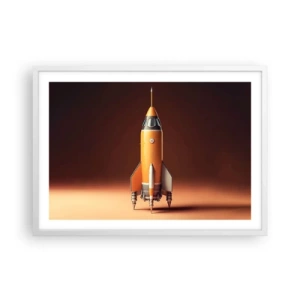 Affiche dans un cadre blanc - Poster - Ça commence par un rêve - 70x50 cm