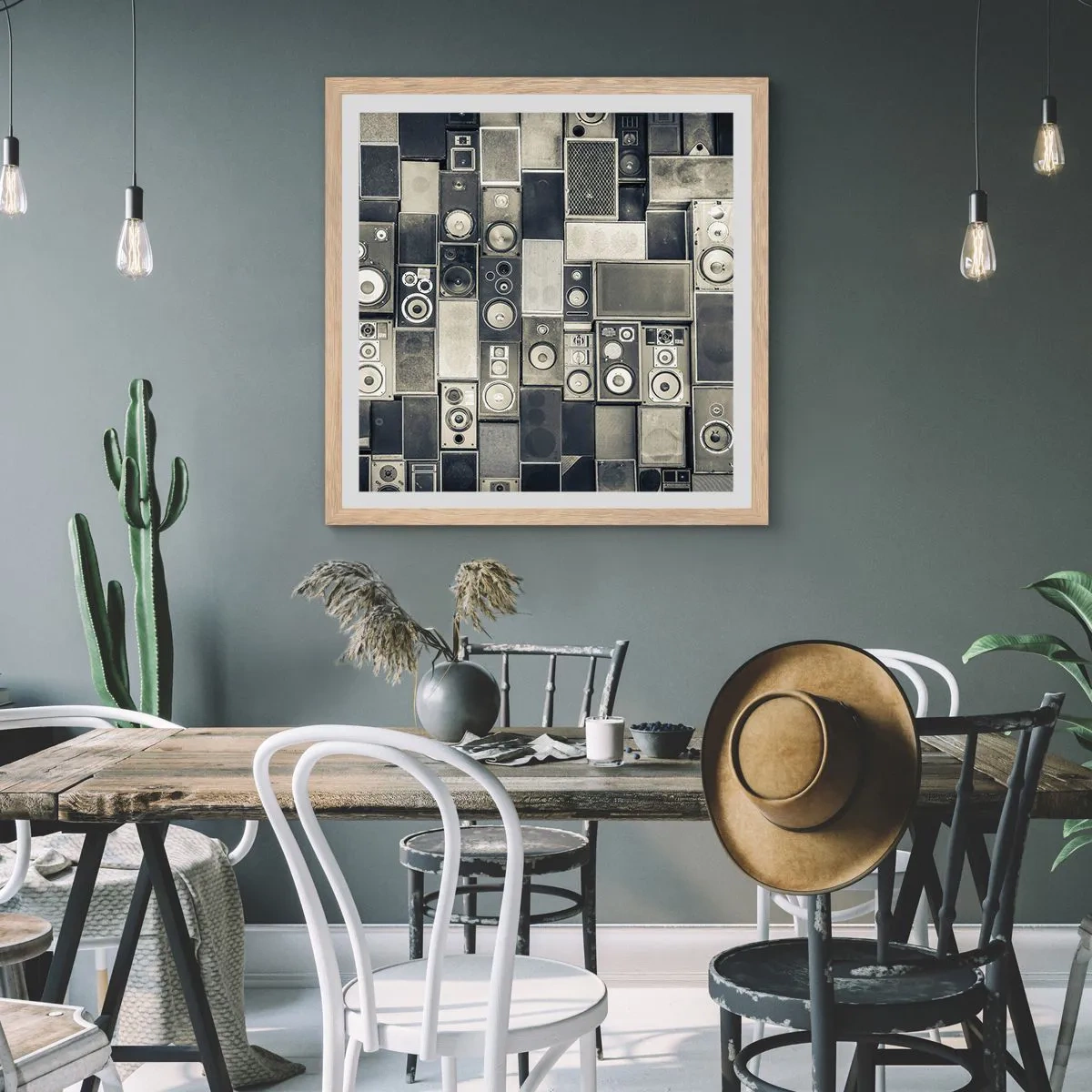 Affiche dans un chêne clair - Poster - Tout va bien - 40x40 cm