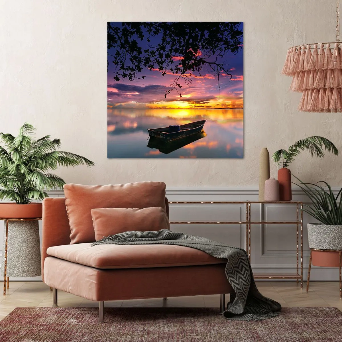 Impression sur toile - Image sur toile - "Tu sembles suspendu au milieu du ciel..." - 70x70 cm