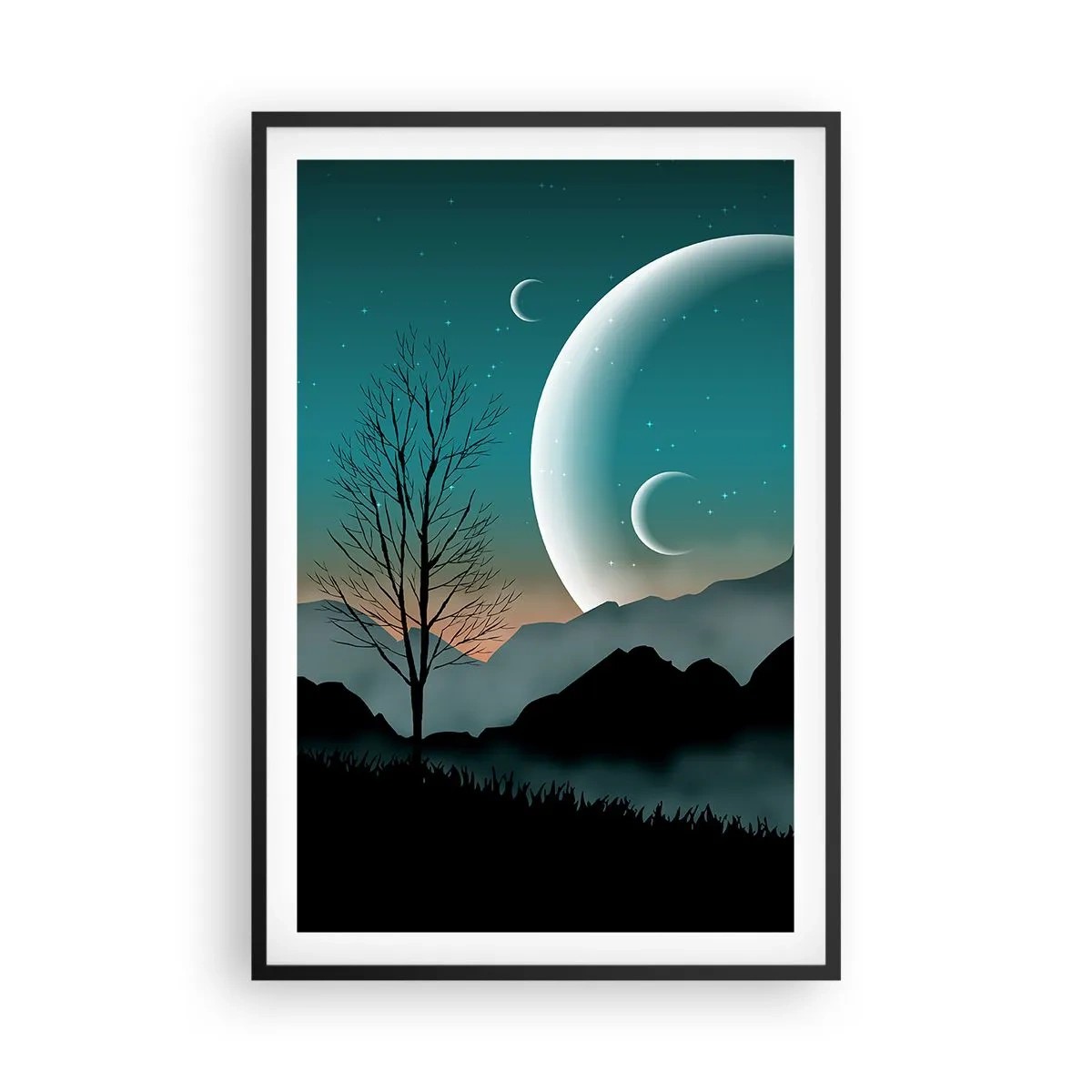 Affiche dans un cadre noir - Poster - Carnaval de la nuit étoilée - 61x91 cm