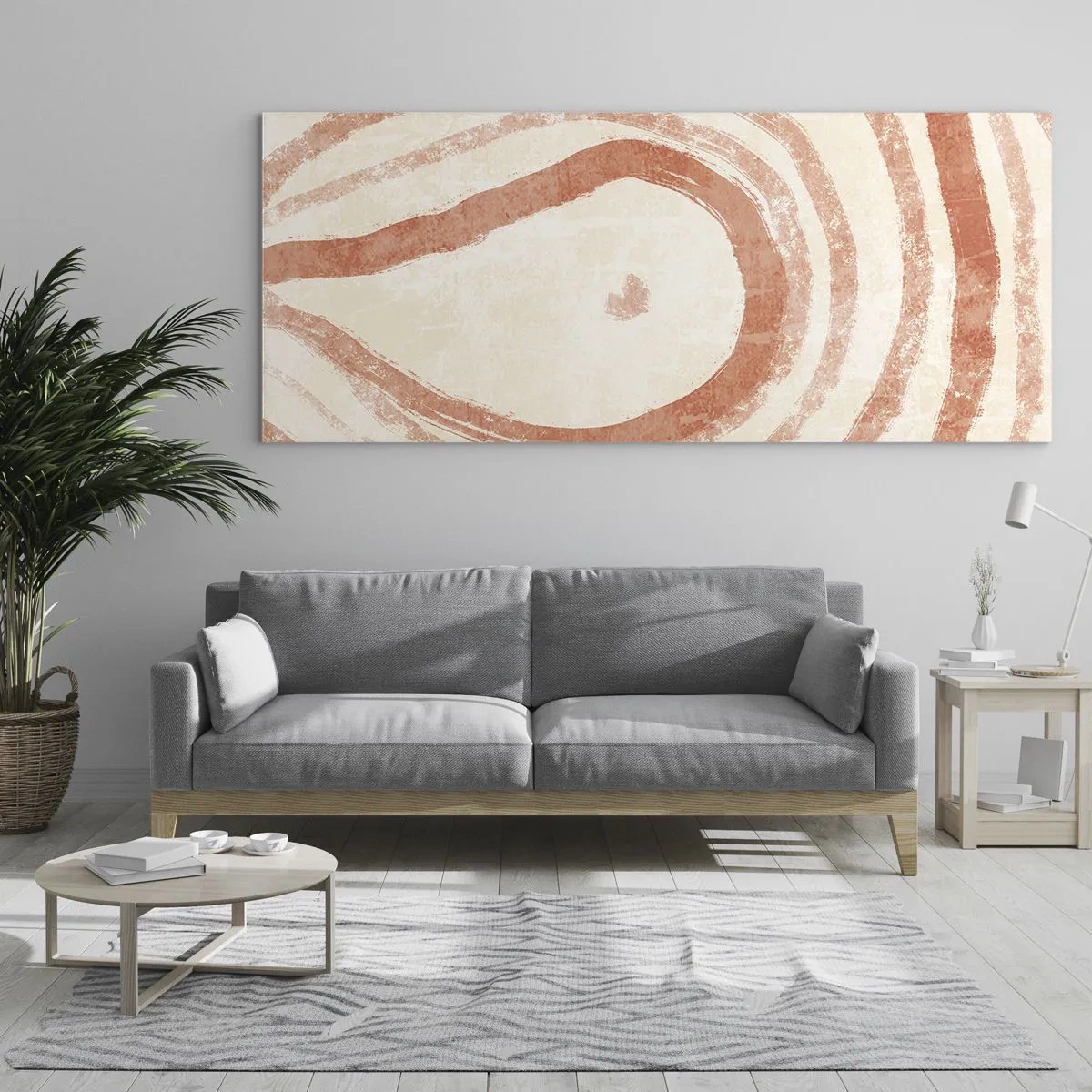 Impression sur verre - Image sur verre - Cercles de corail – composition - 90x30 cm