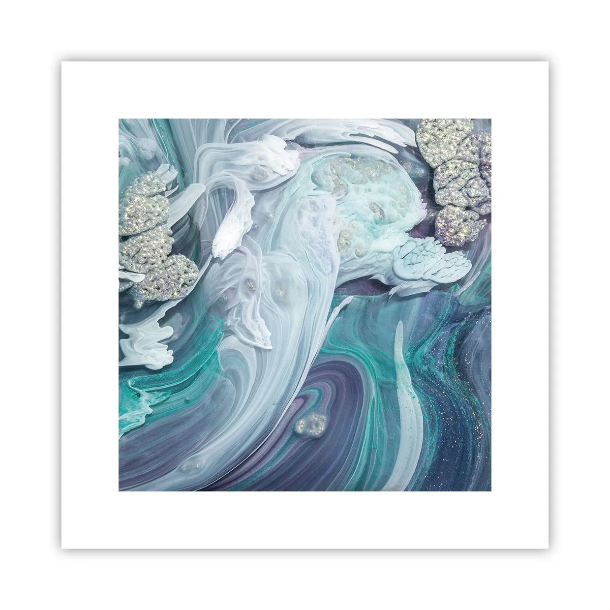 Affiche - Poster - Courants bleus - 30x30 cm