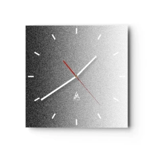 Horloge murale - Pendule murale - Dégradé minimaliste noir et blanc en pointillé - 30x30cm - Du coté de la lumière - Décoration murale moderne pour le salon et la chambre ARTTOR