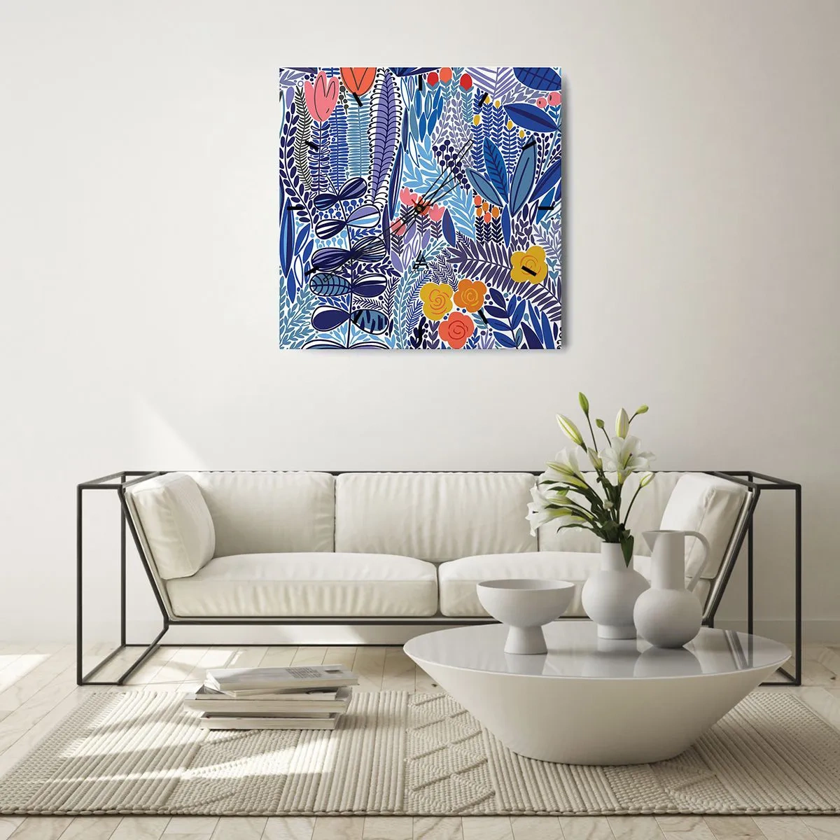 Horloge murale - Pendule murale - Jardin hawaïen - 40x40 cm