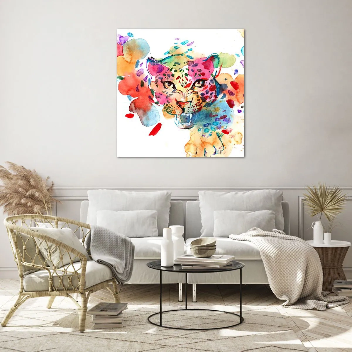 Impression sur verre - Image sur verre - La belle et la Bête - 70x70 cm