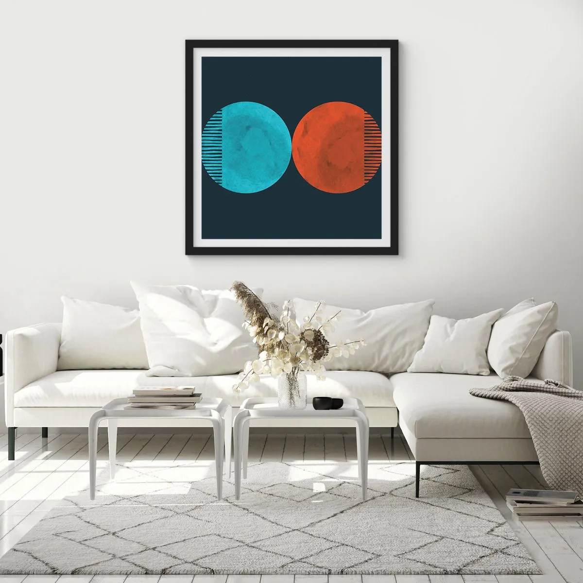 Affiche dans un cadre noir - Poster - Seulement la géométrie ? - 60x60 cm