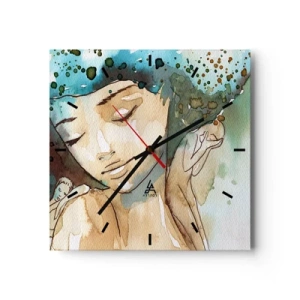 Horloge murale - Pendule murale - Lady in blue - 40x40 cm