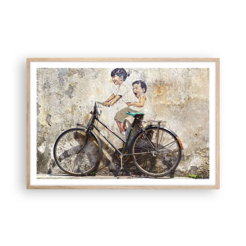 Affiche dans un chêne clair - Poster - Vrai ou faux? - 91x61 cm